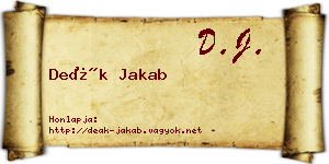 Deák Jakab névjegykártya