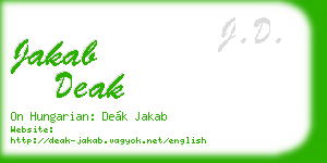 jakab deak business card
